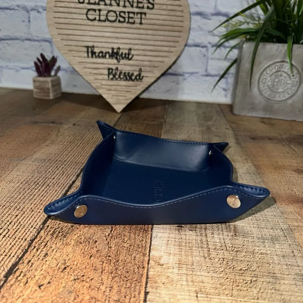 J. Crew‎ navy blue Wallet Leatherette Catchall tray
